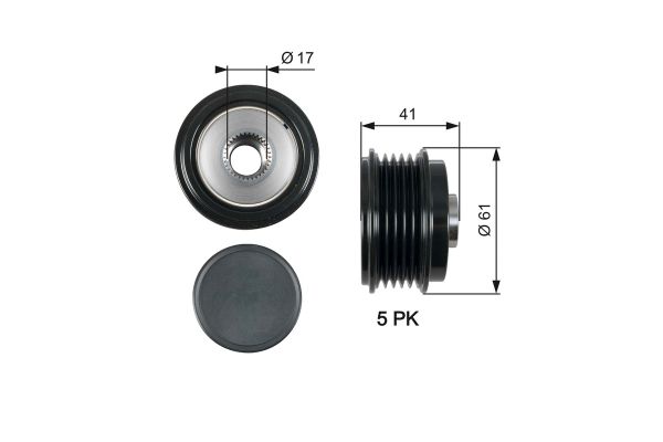 Alternatör Kasnağı  GATES OAP7173