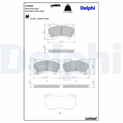 Fren Disk Balata Ön Toyota Land Cruiser (J15)(2018->)  DELPHI LP3960
