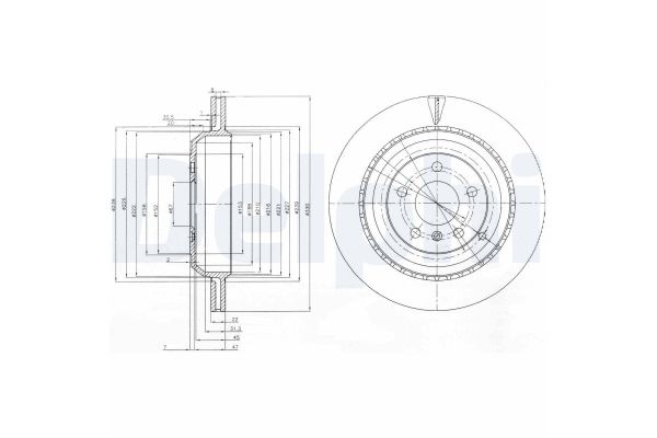 Fren Disk Ayna Arka Sağ ve Sol Mercedes GL -Serisi (BM 164)(03.2006->)  DELPHI BG4030