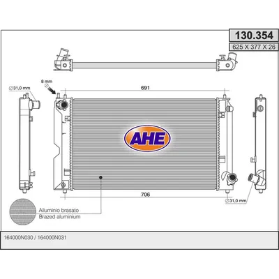 Su Radyatörü  Toyota Corolla (E12)(2002->)  MANDO HC2531017610