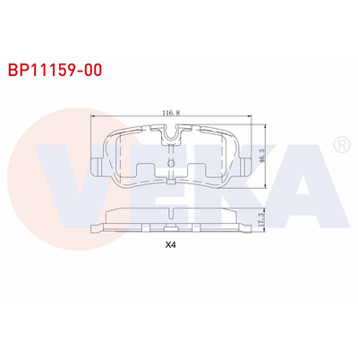 Fren Disk Balata Arka Land Rover Discovery (08.2004->)  VEKA BP11159-00