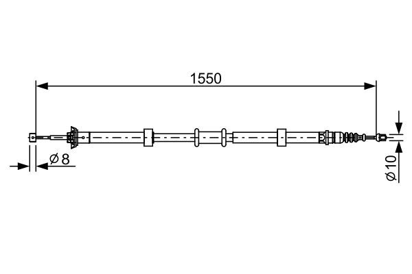 El Fren Teli Arka Sağ Fiat Panda (319)(2012->)  BOSCH 1 987 482 527
