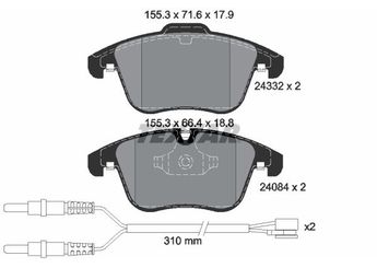 Fren Disk Balata Ön TEXTAR 2433201  1609253180 1610103880 1617283280 1619790280 1647862980 425403 425424 4254A7 425438 1610103780 1647863280 1647863380