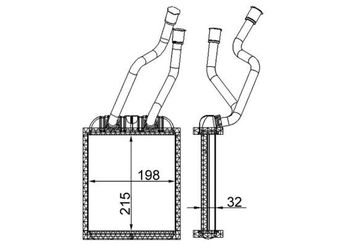 Kalorifer Radyatörü  MAHLE AH 180 000S  7L0819031 7L0 819 031 95557232600 9555732600
