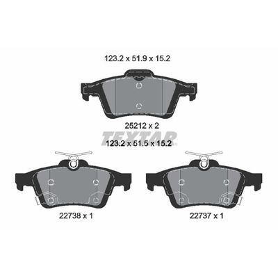 Fren Disk Balata Arka Ford Focus 3/4/5 Kapı (CEW)(2014->)  TEXTAR 2521204