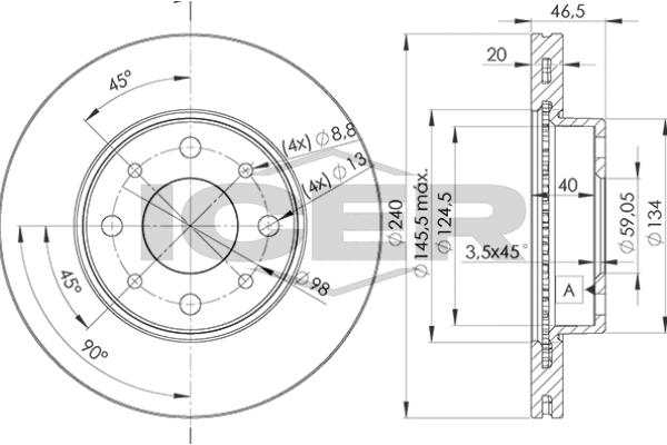 Fren Disk Ayna Ön Sağ ve Sol AYD 50500