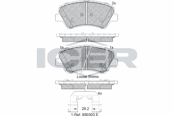 Fren Disk Balata Ön Hyundai Elantra (MD)(2011->)  OTOZONE FDO8045-R