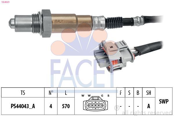 Oksijen (Lambda) Sensörü  Porsche Macan (Typ 95BA)(11.2013->)  FACET 10.8321