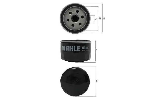Yağ Filtresi  Dacia Logan Pickup (01.2009->)  MAHLE OC 467