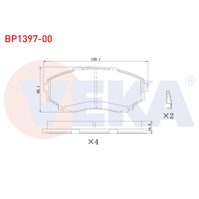 Fren Disk Balata Ön Mazda MPV (LW)(06.1999->)  VEKA BP1397-00