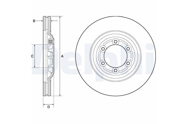 Fren Disk Ayna Ön Sağ ve Sol Isuzu D-Max (2017->)  DELPHI BG4697C