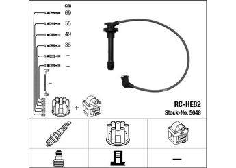 Buji Kablosu  NGK 5048  32722P75A01 32700P3G003 32700-P3G-003 32700P5L003 32700-P5L-003 32700PHK003 32700-PHK-003 32722P54000 32722-P54-000 32722-P75-A01