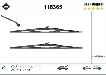 Silecek Süpürgesi Ön  700/650 mm - 28/26 inç SWF 116365  A0018204345