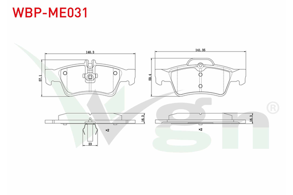 Fren Disk Balata Arka Mercedes S -Serisi 4 Kapı (BM 220)(07.1998->)  WGN WBP-ME031