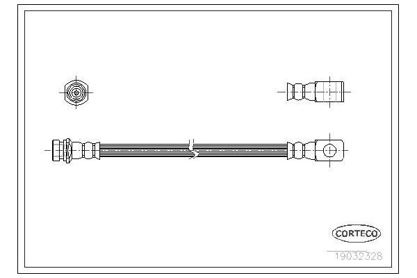 Fren Hortumu Ön Sağ veya Sol Nissan Patrol (K/W160)(08.1980->)  CORTECO 19032328