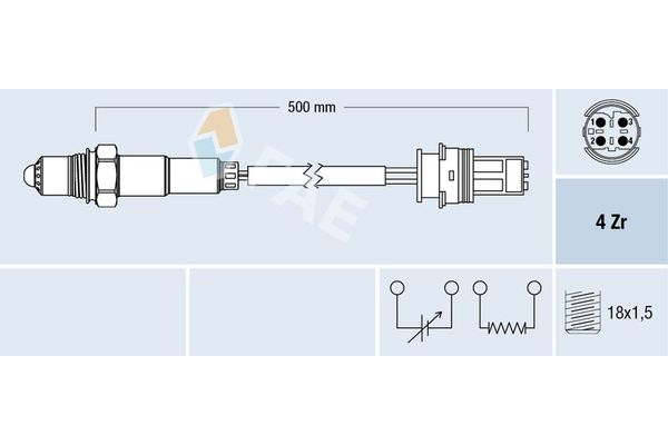 Oksijen (Lambda) Sensörü  BMW X3 Serisi (E83)(09.2003->)  FAE 77504