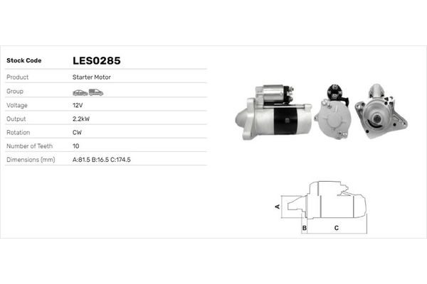 Marş Dinamosu  LUCAS ELEKTRIK LES0285