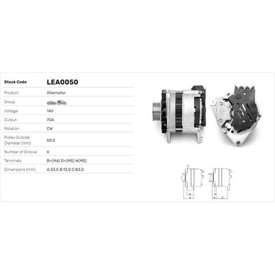 Alternatör  LUCAS ELEKTRIK LEA0050