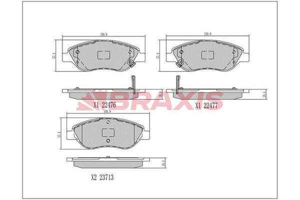 Fren Disk Balata Ön Fiat Egea (357) HB / CROSS (2016->)  BRAXIS AA0696