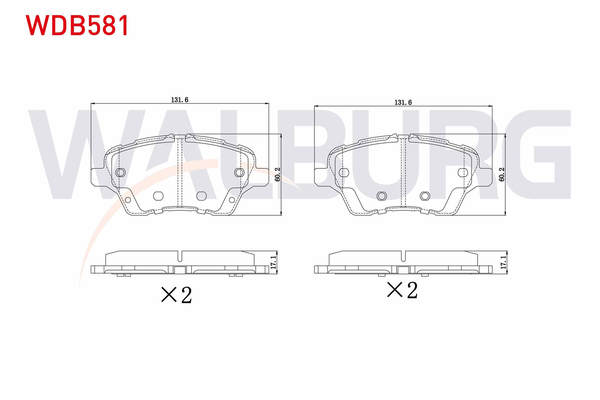 Fren Disk Balata Ön Ford Tourneo Courier (C4A)(2013->)  WALBURG WDB581