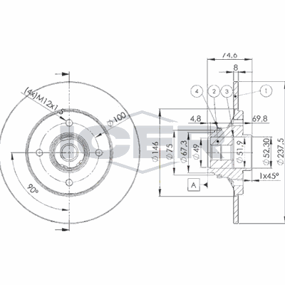 Fren Disk Ayna Arka Sağ ve Sol Renault Megane I Faz 2 Cabrio (EA...)(03.1999->)  VALEO 186768