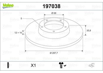 Fren Disk Ayna Arka Sağ ve Sol VALEO 197038  8E0615601M