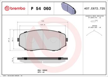 Fren Disk Balata Ön BREMBO P 54 060  4605B475