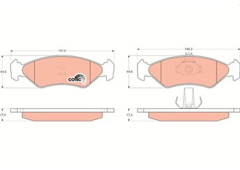 Fren Disk Balata Ön TRW GDB1221  YS612K021AB 98FB2K021AA 98FB-2K021-AA 1042687 1030601 1465126 1659938 1064762 96FB2K021AA 96FB-2K021-AA 1013843 1E033323ZA 1E033323ZC9C 1E033323Z 1E03-33-23Z 1E003323ZC 1E00-33-23ZC 1E033323ZB 1E03-33-23Z B