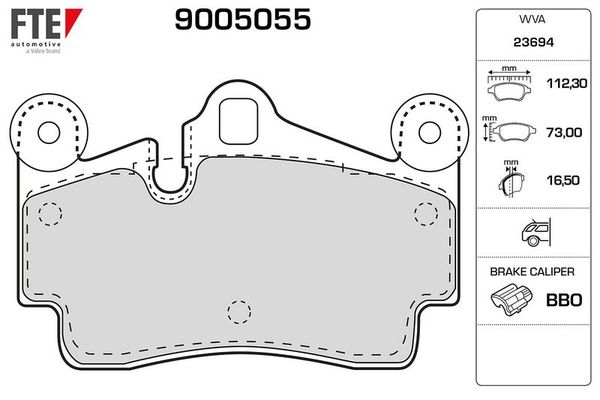 Fren Disk Balata Arka Porsche Cayenne (Typ 9PA)(08.2002->)  FTE 9005055