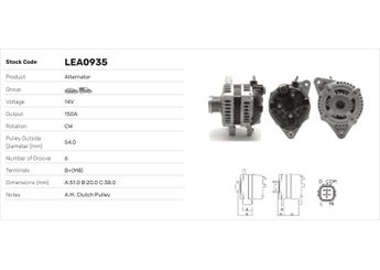 Alternatör  LUCAS ELEKTRIK LEA0935  LEA0935 373002F200 37300-2F200