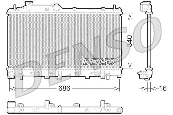Su Radyatörü  Hyundai i20 Active (GB)(12.2015->)  DENSO DRM36015