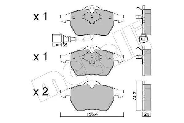 Fren Disk Balata Ön Audi A3 (8L)(09.1996->)  METELLI 22-0181-4