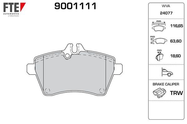 Fren Disk Balata Ön Mercedes A -Serisi (BM 169)(06.2004->)  FTE 9001111