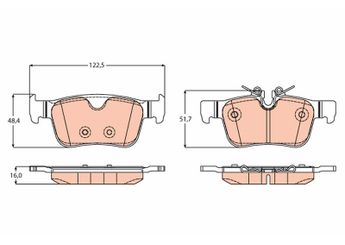 Fren Disk Balata Arka TRW GDB2168  31423653 31423654 31665837 31687502