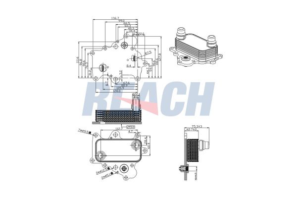 Motor Yağ Soğutucu  Fiat 500L (351) Wagon (2017->)  BROM F5608
