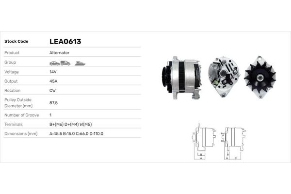 Alternatör  LUCAS ELEKTRIK LEA0613