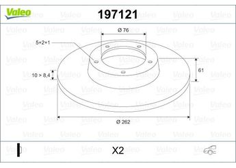 Fren Disk Ayna Arka Sağ ve Sol VALEO 197121  5841139600 4596890 5841139300 58411-39300 58411-39600 584113K300 58411-3K300
