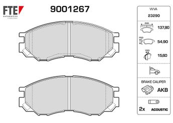 Fren Disk Balata Ön FTE 9001267  MN102609 MR205256 MR389547 MN102616 MR205257 MR389532 MR389550 MR510680