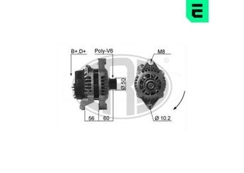 Alternatör  ERA 210065A  1204145 10480409 24439410 3493823 3493824 6204000 6204002 6204151 95520882