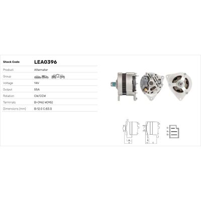 Alternatör  LUCAS ELEKTRIK LEA0396