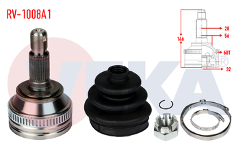 Aks Kafası Ön Dış Sağ veya Sol VEKA RV-1008A1  TDJ100470 TDJ 100470