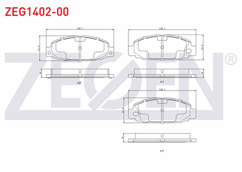 Fren Disk Balata Ön ZEGEN ZEG1402-00   MB295692 MB295892 MB295893 