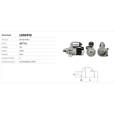 Marş Dinamosu  LUCAS ELEKTRIK LES0312