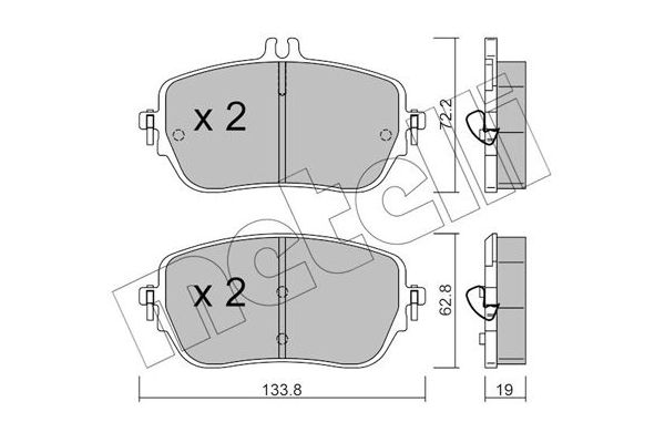 Fren Disk Balata Ön Mercedes CLA -Serisi (BM118)(03.2019->)  METELLI 22-1193-0