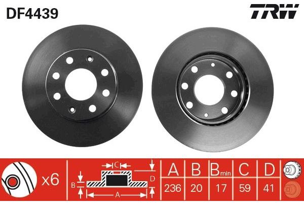 Fren Disk Ayna Ön Sağ ve Sol Daewoo Kalos (2002->)  TRW DF4439