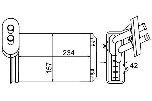 Kalorifer Radyatörü  Volkswagen Golf III Variant (1H5)(08.1993->1999)  MAHLE AH 19 000S