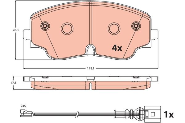 Fren Disk Balata Ön Volkswagen Golf VIII Variant (CG5)(09.2020->2024)  TRW GDB2498