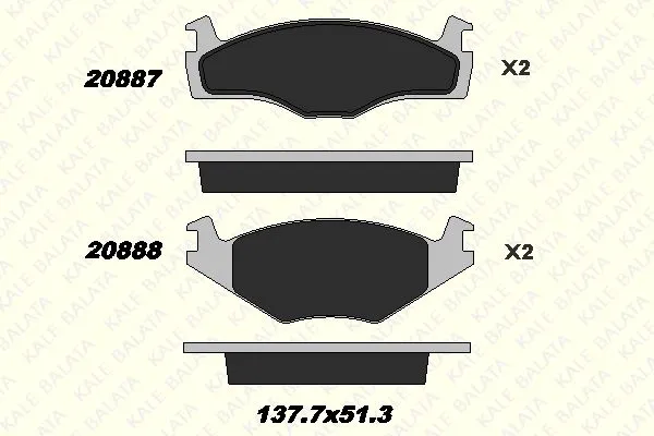 Fren Disk Balata Ön Volkswagen Santana (327)(08.1981->1984)  KALE BALATA 20887 153 25