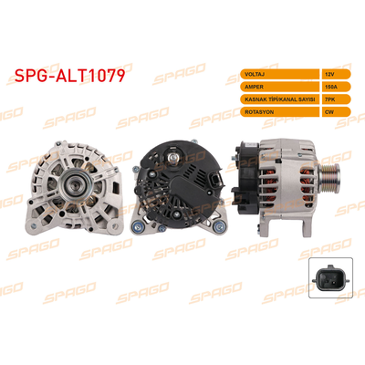 Alternatör  Renault Kadjar (06.2015->)  SPAGO ALT1079