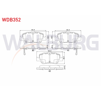 Fren Disk Balata Arka Toyota Corolla (E15)(2006->)  WALBURG WDB352